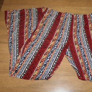 Multi pattern striped yoga pants